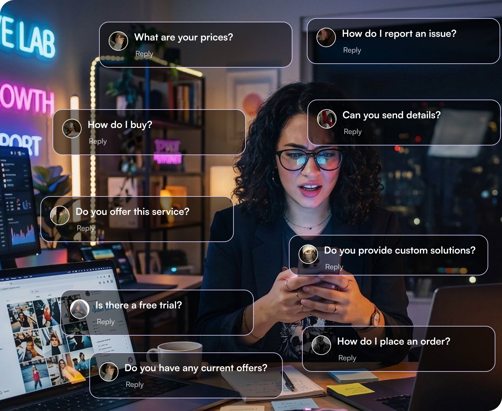 Before SentLogic — cluttered DMs